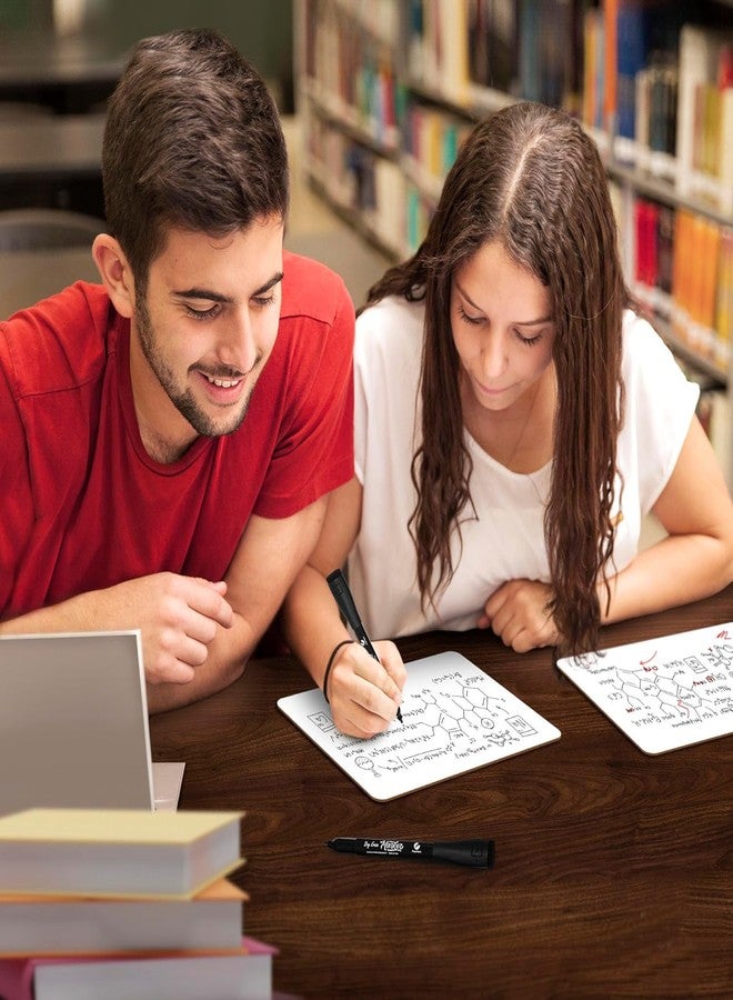 AccuPrints لوحة بيضاء صغيرة قابلة للمسح الجاف على الوجهين من AccuPrints A5 مع قلمين (9.5 بوصة × 6.25 بوصة) محمولة (أقلام حبر أسود) - Image 4